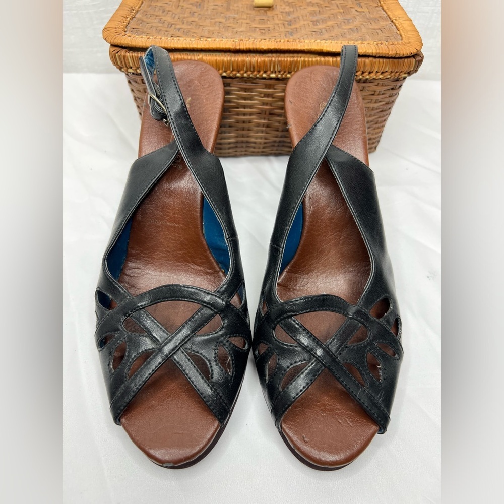 WOMENS PRIMA BLACK WEDGE HEELS